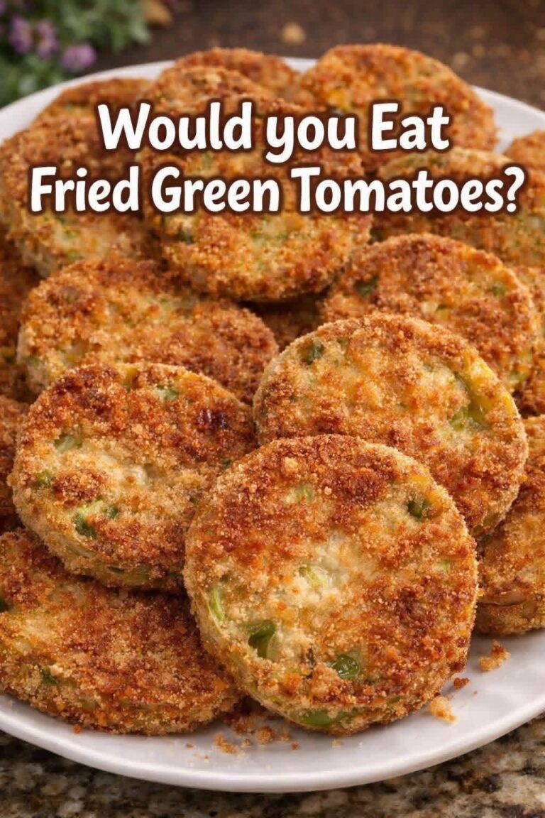 Crispy fried green tomatoes with a golden cornmeal crust, served hot and crunchy