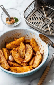 The Ultimate Extra Crispy Air Fryer Potato Wedges how to season potato wedges